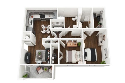 2 Bedroom floorplan at Union at Bluffs Run, Council Bluffs, IA